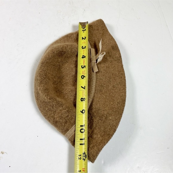 Y2K Gap Bucket Hat Wool Blend Brown Tan Bow - Picture 6 of 11